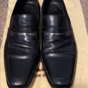 Black Hugo Boss leather slip-on dress shoes